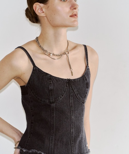 JOSE MOON(ジョゼムーン)の「DENIM BUSTIER/デニムビスチェ(チューブトップ・レディース・ブラック/ブルー・36/38)」の18枚目の写真