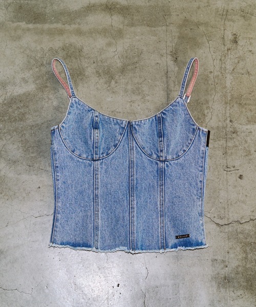 JOSE MOON(ジョゼムーン)の「DENIM BUSTIER/デニムビスチェ(チューブトップ・レディース・ブラック/ブルー・36/38)」の22枚目の写真
