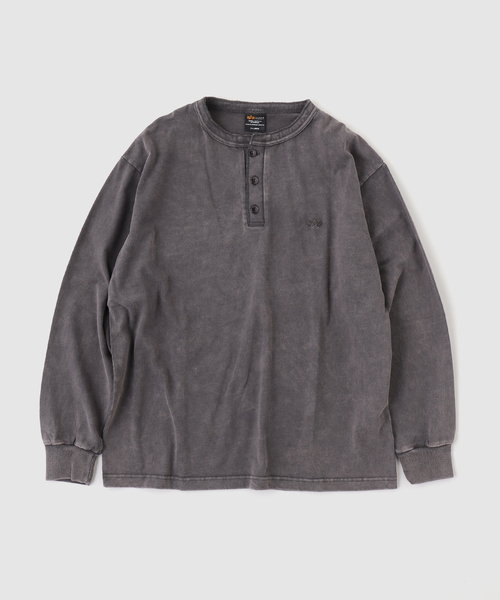 Alpha Industries(アルファインダストリーズ)の「ALPHA INDUSTRIES / アルファ インダストリーズ SNOW WASH LS HENLEY NECK(Tシャツ/カットソー・メンズ・ブラック/ホワイト/チャコールグレー・X-LARGE/LARGE/MEDIUM/SMALL)」の3枚目の写真