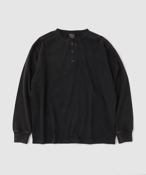 Alpha Industries(アルファインダストリーズ)の「ALPHA INDUSTRIES / アルファ インダストリーズ SNOW WASH LS HENLEY NECK(Tシャツ/カットソー・メンズ・ブラック/ホワイト/チャコールグレー・X-LARGE/LARGE/MEDIUM/SMALL)」の2枚目の写真