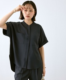 CROSS FUNCTION（クロスファンクション）の「《防シワ》サマナチュラリュクス ダブルポケットバンドカラーブラウス【CROSS FUNCTION/クロスファンクション】（シャツ/ブラウス）」