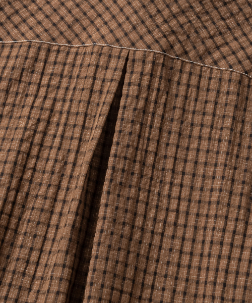 NONBLANK（ノンブランク）の「ウィンドウチェッククロップボタンダウンLSシャツ_TAN（シャツ/ブラウス・メンズ・ブラウン・MEDIUM/LARGE/X-LARGE/SMALL）」の7枚目の写真