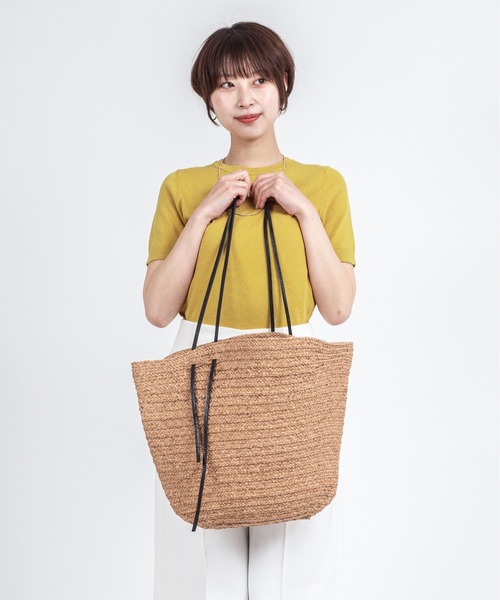 MADE IN MADA(メイドインマダ)の「【MADE IN MADA /メイドインマダ】舟型かごバッグ ラフィア トートバッグ(かごバッグ・レディース・ナチュラル/ライトブラウン・FREE)」の6枚目の写真