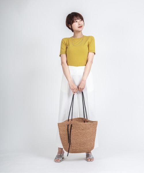 MADE IN MADA(メイドインマダ)の「【MADE IN MADA /メイドインマダ】舟型かごバッグ ラフィア トートバッグ(かごバッグ・レディース・ナチュラル/ライトブラウン・FREE)」の10枚目の写真
