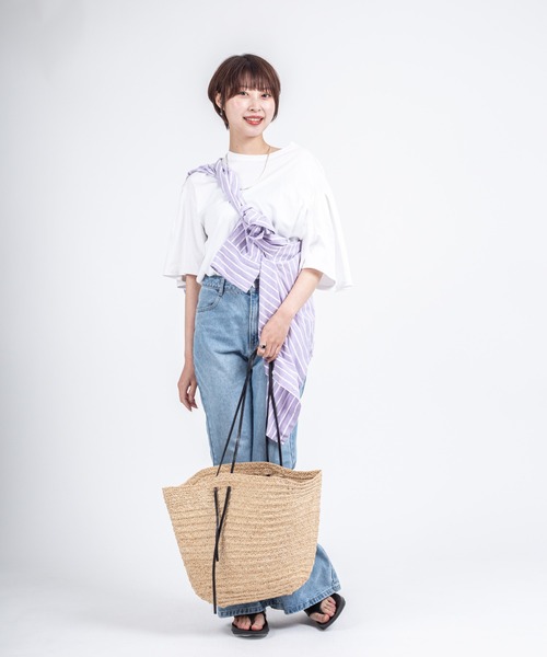 MADE IN MADA(メイドインマダ)の「【MADE IN MADA /メイドインマダ】舟型かごバッグ ラフィア トートバッグ(かごバッグ・レディース・ナチュラル/ライトブラウン・FREE)」の17枚目の写真