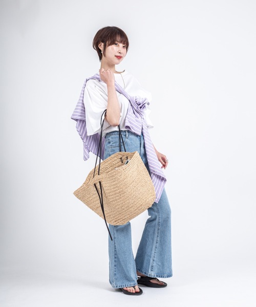 MADE IN MADA(メイドインマダ)の「【MADE IN MADA /メイドインマダ】舟型かごバッグ ラフィア トートバッグ(かごバッグ・レディース・ナチュラル/ライトブラウン・FREE)」の18枚目の写真