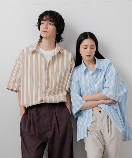 LOWRYS FARM(ローリーズファーム)の「【LFM(U)】ワイドレギュラーシャツSS/接触冷感・UVカット・クイックドライ 658966(シャツ/ブラウス・メンズ・ホワイト/ブルー/ブルー系その他/ベージュ系その他・MEDIUM/LARGE)」の21枚目の写真
