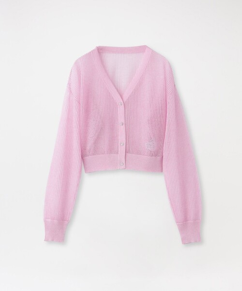 LOVELESS（ラブレス）の「メッシュニットカーディガン（カーディガン/ボレロ・レディース・ブルー系その他2/オフホワイト/イエロー系その他/ピンク系その他2/チャコールグレー・36）」の5枚目の写真