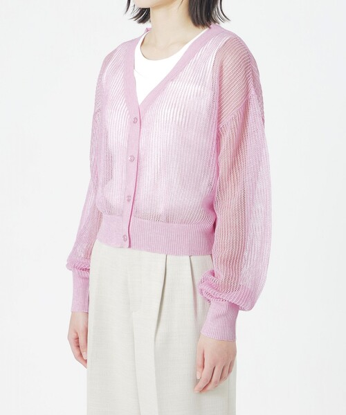 LOVELESS（ラブレス）の「メッシュニットカーディガン（カーディガン/ボレロ・レディース・ブルー系その他2/オフホワイト/イエロー系その他/ピンク系その他2/チャコールグレー・36）」の14枚目の写真