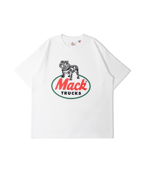 HOUSTON(ヒューストン)の「HOUSTON-MACKTRUCKS HEAVYWEIGHT PT TEE①(Tシャツ/カットソー・メンズ・ブラック/ホワイト・M/L)」の1枚目の写真