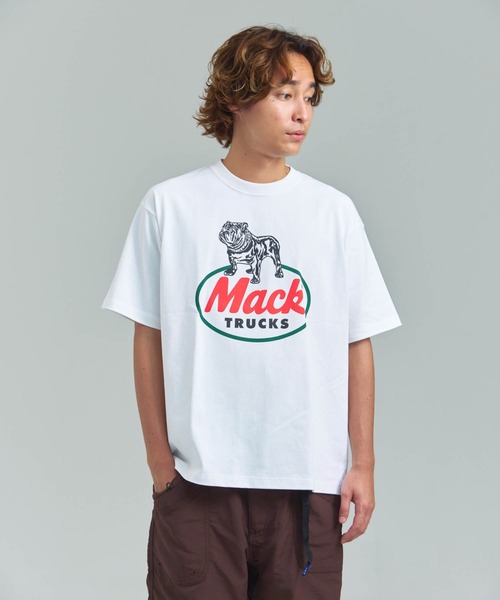 HOUSTON(ヒューストン)の「HOUSTON-MACKTRUCKS HEAVYWEIGHT PT TEE①(Tシャツ/カットソー・メンズ・ブラック/ホワイト・M/L)」の9枚目の写真