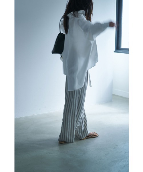 marjour（マージュール）の「PAJAMA LOOK STRIPE PANTS（その他パンツ・レディース・グリーン/オフホワイト・M）」の5枚目の写真