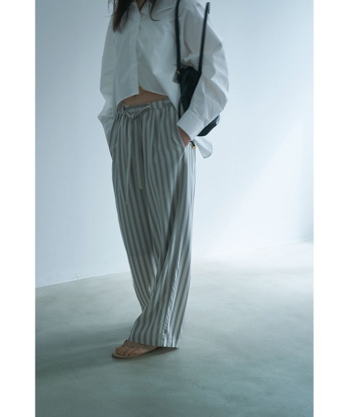 marjour（マージュール）の「PAJAMA LOOK STRIPE PANTS（その他パンツ・レディース・グリーン/オフホワイト・M）」の7枚目の写真