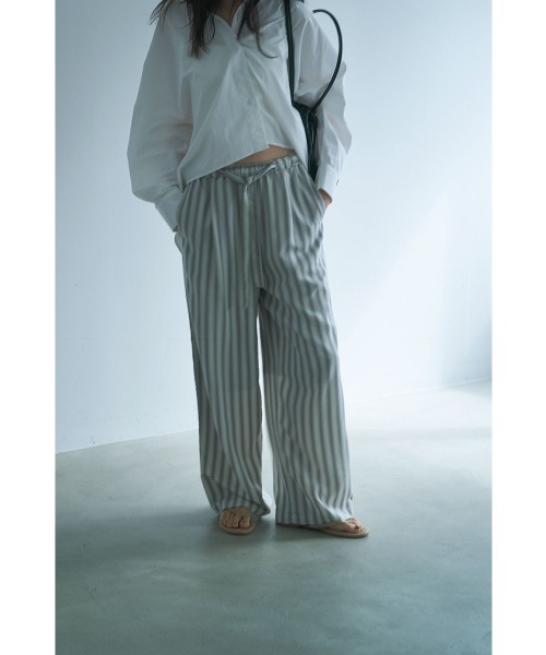 marjour（マージュール）の「PAJAMA LOOK STRIPE PANTS（その他パンツ・レディース・グリーン/オフホワイト・M）」の8枚目の写真