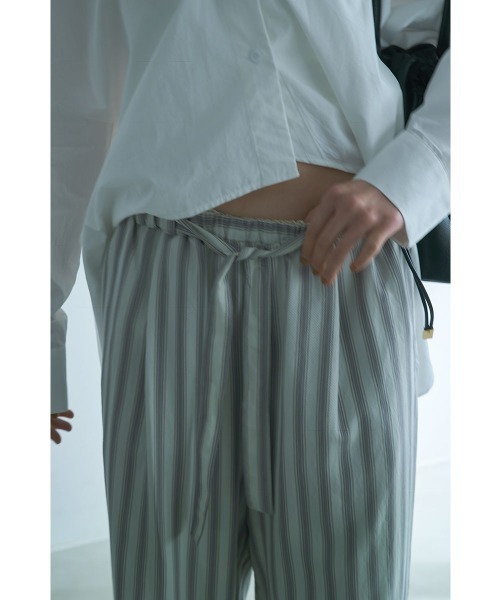 marjour（マージュール）の「PAJAMA LOOK STRIPE PANTS（その他パンツ・レディース・グリーン/オフホワイト・M）」の9枚目の写真