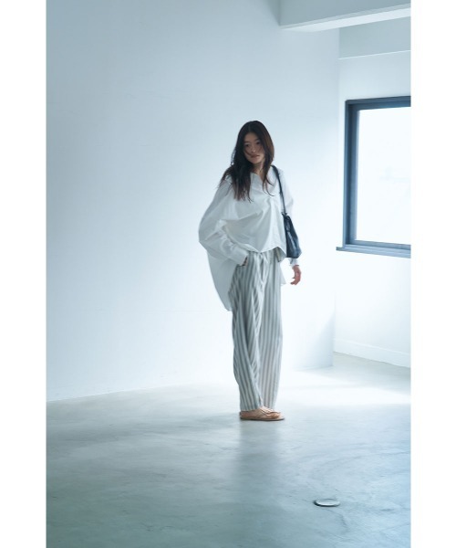 marjour（マージュール）の「PAJAMA LOOK STRIPE PANTS（その他パンツ・レディース・グリーン/オフホワイト・M）」の10枚目の写真