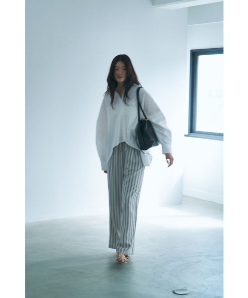 marjour（マージュール）の「PAJAMA LOOK STRIPE PANTS（その他パンツ・レディース・グリーン/オフホワイト・M）」の12枚目の写真