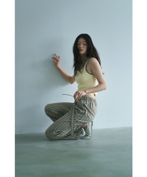 marjour（マージュール）の「PAJAMA LOOK STRIPE PANTS（その他パンツ・レディース・グリーン/オフホワイト・M）」の14枚目の写真