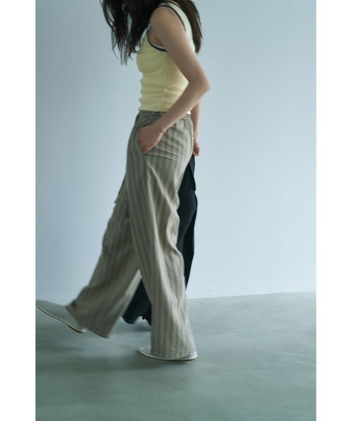 marjour（マージュール）の「PAJAMA LOOK STRIPE PANTS（その他パンツ・レディース・グリーン/オフホワイト・M）」の16枚目の写真