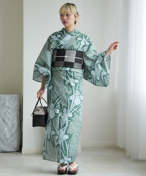 浴衣 単品 utatane 翡翠に菖蒲（浴衣）｜utatane（ウタタネ）の