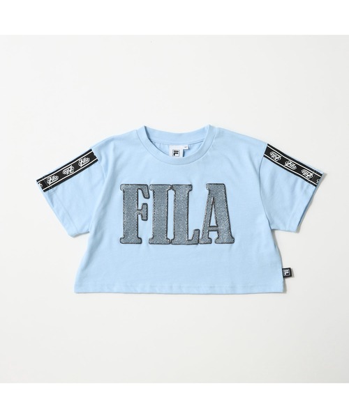 FILA(フィラ)の「FILA フィラ 半袖Tシャツ ロゴプリント ショート丈(Tシャツ/カットソー・キッズ・ブラック/サックスブルー/オフホワイト・110cm/120cm/130cm/140cm/150cm/160cm)」の3枚目の写真