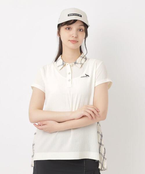 adabat(アダバット)の「【UVケア】バックシアー半袖ポロシャツ(ポロシャツ・レディース・ブラック/ホワイト系・42/40/38)」の5枚目の写真