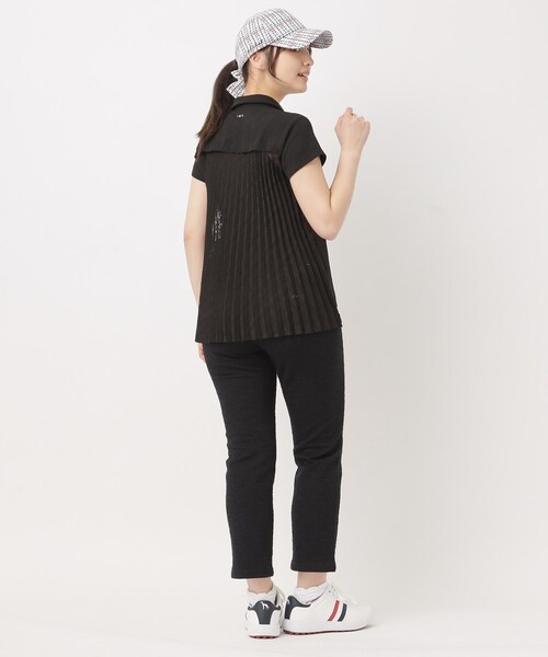 adabat(アダバット)の「【UVケア】バックシアー半袖ポロシャツ(ポロシャツ・レディース・ブラック/ホワイト系・42/40/38)」の11枚目の写真