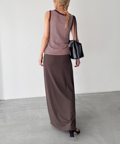 CANAL JEAN(キャナルジーン)の「Miller パネルリブヘンリータンク(タンクトップ・レディース・レッド系その他/ブラック/グレー系その他・ONE SIZE)」の5枚目の写真
