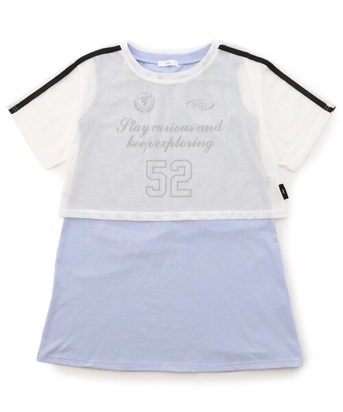 algy（アルジー）の「メッシュ半袖Tシャツ&ミニワンピ セット（ワンピース・キッズ・ブラック/サックスブルー・130/140/150/160）」の5枚目の写真