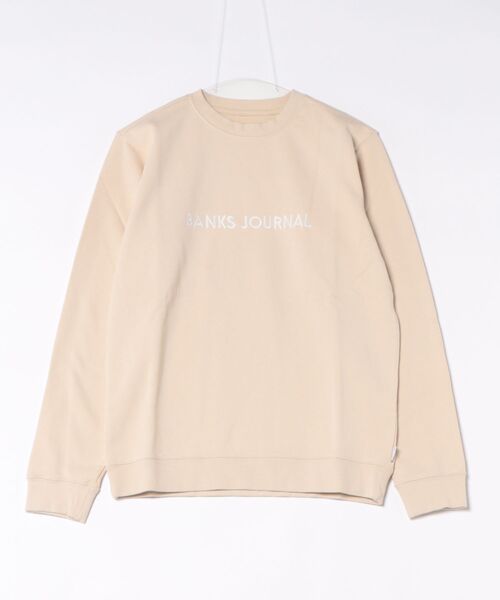 BANKS(バンクス)の「CREW/BANKS JOURNAL(バンクスジャーナル) ブランドロゴ クルーネック スウェット プルオーバー リラックスフィット(スウェット・メンズ・サンドグレー・SMALL)」の1枚目の写真