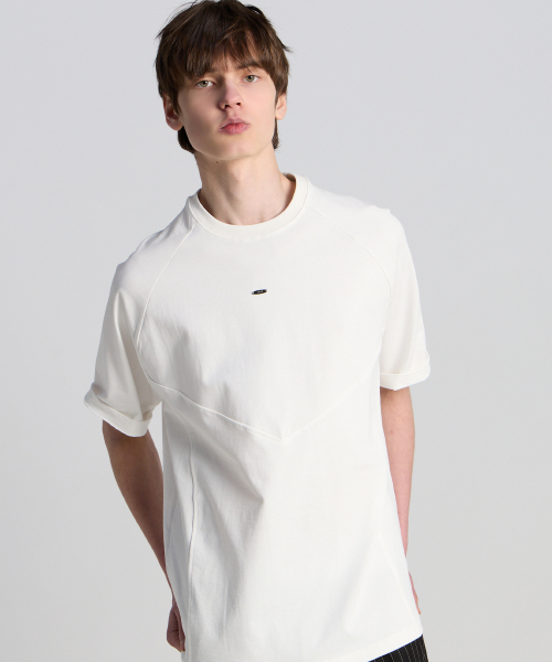 TENER（テネル）の「切り替えメタル半袖Tシャツホワイト（Tシャツ/カットソー・メンズ・その他・FREE）」の4枚目の写真