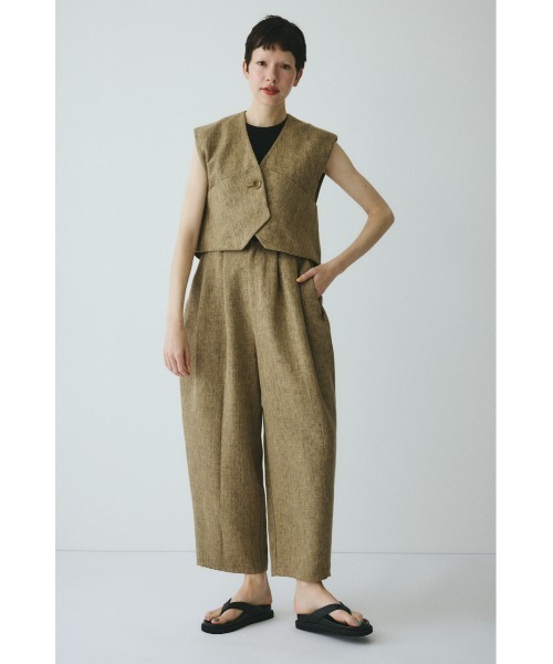 HeRIN.CYE(ヘリンドットサイ)の「Tweed butcher tuck pants / ツイードブッチャータックパンツ(スラックス・レディース・ブラック/ライトブルー/ベージュ・36/38)」の4枚目の写真