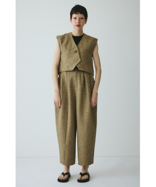 HeRIN.CYE(ヘリンドットサイ)の「Tweed butcher tuck pants / ツイードブッチャータックパンツ(スラックス・レディース・ブラック/ライトブルー/ベージュ・36/38)」の8枚目の写真