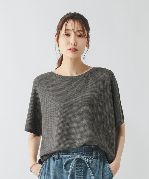 GLOBAL WORK（グローバルワーク）の「サラサラDRYドルマンプルオーバー/655859（ニット/セーター・レディース・ブラウン系/グレー系/オレンジ系・MEDIUM/LARGE）」の6枚目の写真