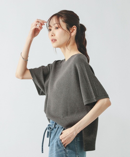 GLOBAL WORK（グローバルワーク）の「サラサラDRYドルマンプルオーバー/655859（ニット/セーター・レディース・ブラウン系/グレー系/オレンジ系・MEDIUM/LARGE）」の5枚目の写真