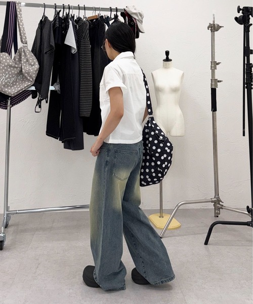 sedacle(セダクル)の「配色刺繍ストレートスラブデニム(デニムパンツ・レディース・ブラック/インディゴブルー/ライトインディゴブルー/ブラック系その他・SMALL/LARGE/MEDIUM)」の13枚目の写真