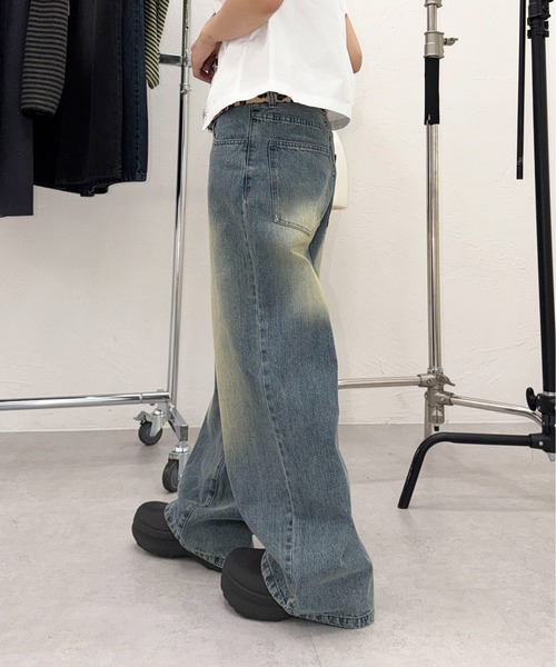sedacle(セダクル)の「配色刺繍ストレートスラブデニム(デニムパンツ・レディース・ブラック/インディゴブルー/ライトインディゴブルー/ブラック系その他・SMALL/LARGE/MEDIUM)」の5枚目の写真