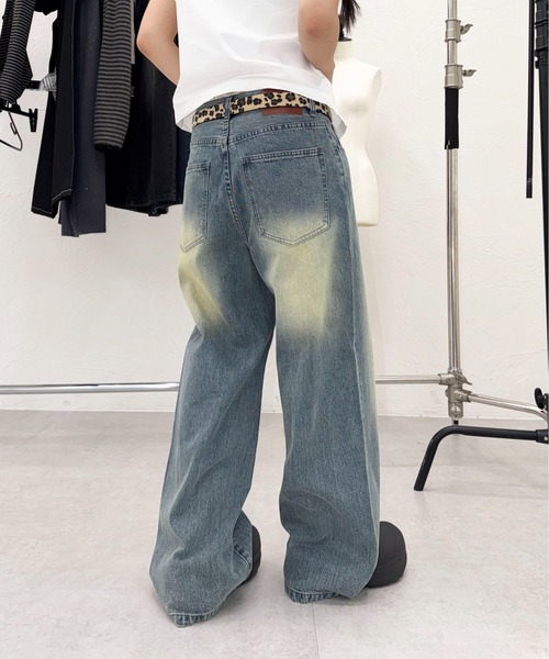 sedacle(セダクル)の「配色刺繍ストレートスラブデニム(デニムパンツ・レディース・ブラック/インディゴブルー/ライトインディゴブルー/ブラック系その他・SMALL/LARGE/MEDIUM)」の8枚目の写真