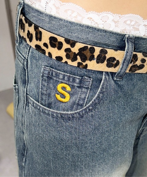 sedacle(セダクル)の「配色刺繍ストレートスラブデニム(デニムパンツ・レディース・ブラック/インディゴブルー/ライトインディゴブルー/ブラック系その他・SMALL/LARGE/MEDIUM)」の9枚目の写真