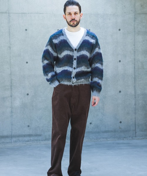 MR.OLIVE(ミスターオリーブ)の「WAVE BORDER MOHAIR / HERITAGE CARDIGAN /M263123(カーディガン/ボレロ・メンズ・ブラウン/グリーン・LARGE/MEDIUM)」の6枚目の写真