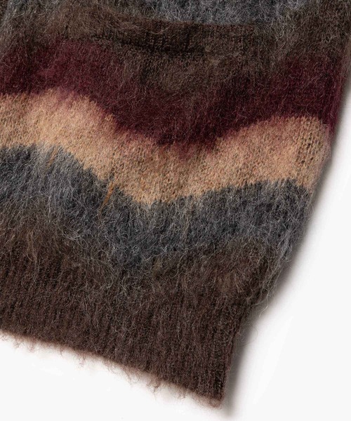 MR.OLIVE(ミスターオリーブ)の「WAVE BORDER MOHAIR / HERITAGE CARDIGAN /M263123(カーディガン/ボレロ・メンズ・ブラウン/グリーン・LARGE/MEDIUM)」の15枚目の写真