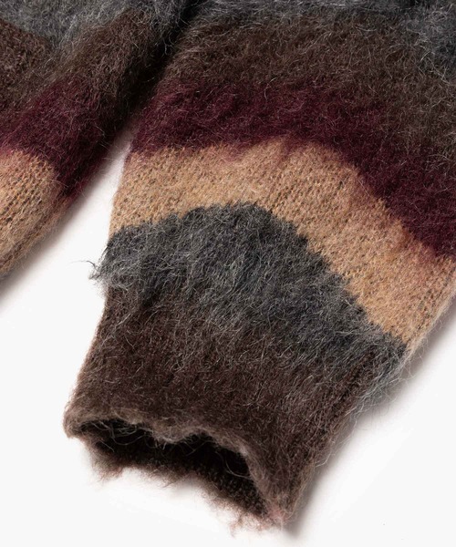 MR.OLIVE(ミスターオリーブ)の「WAVE BORDER MOHAIR / HERITAGE CARDIGAN /M263123(カーディガン/ボレロ・メンズ・ブラウン/グリーン・LARGE/MEDIUM)」の16枚目の写真