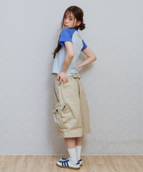 KIJIKO（キジコ）の「ke614. Washed Bermuda Cargo Pants Beige Grey（その他パンツ・レディース・ベージュ・SMALL/MEDIUM）」の3枚目の写真