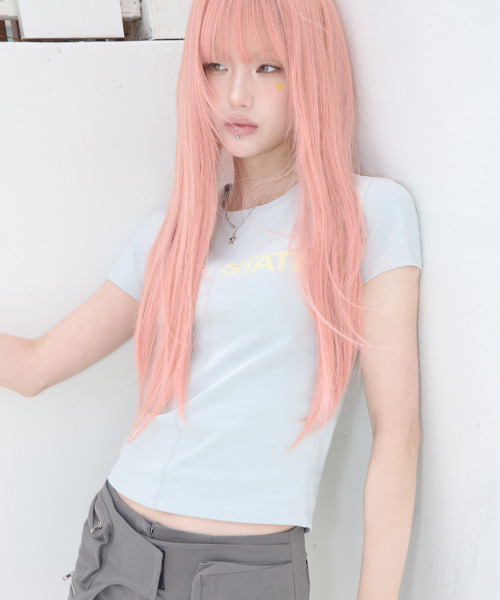 41PRAY(サイルプレイ)の「Center Split Graphic Tee / Mint(Tシャツ/カットソー・レディース・ミント・OS)」の5枚目の写真