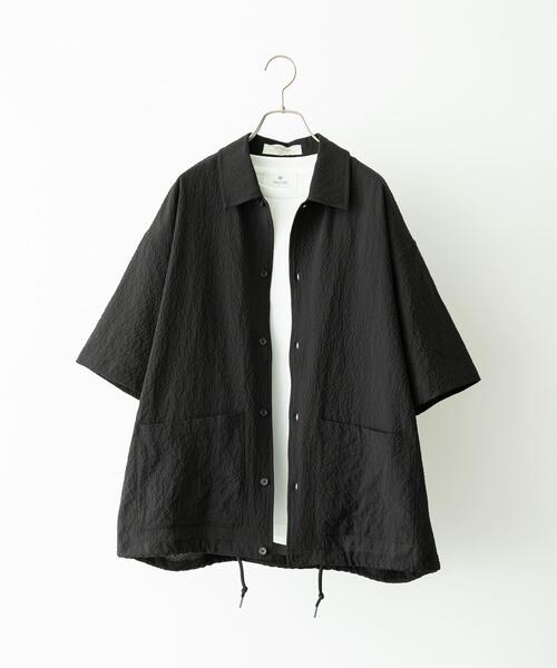 URBAN RESEARCH Sonny Label(アーバンリサーチサニーレーベル)の「シアサッカーショートスリーブコーチシャツ(シャツ/ブラウス・メンズ・グリーン/ブラック/ネイビー・LARGE/MEDIUM)」の6枚目の写真