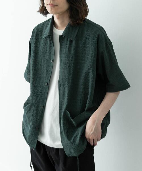 URBAN RESEARCH Sonny Label(アーバンリサーチサニーレーベル)の「シアサッカーショートスリーブコーチシャツ(シャツ/ブラウス・メンズ・グリーン/ブラック/ネイビー・LARGE/MEDIUM)」の10枚目の写真