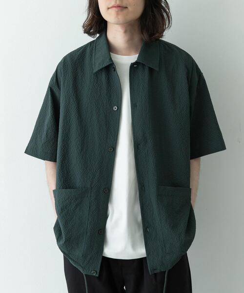 URBAN RESEARCH Sonny Label(アーバンリサーチサニーレーベル)の「シアサッカーショートスリーブコーチシャツ(シャツ/ブラウス・メンズ・グリーン/ブラック/ネイビー・LARGE/MEDIUM)」の11枚目の写真