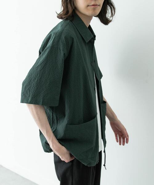 URBAN RESEARCH Sonny Label(アーバンリサーチサニーレーベル)の「シアサッカーショートスリーブコーチシャツ(シャツ/ブラウス・メンズ・グリーン/ブラック/ネイビー・LARGE/MEDIUM)」の12枚目の写真