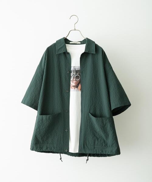 URBAN RESEARCH Sonny Label(アーバンリサーチサニーレーベル)の「シアサッカーショートスリーブコーチシャツ(シャツ/ブラウス・メンズ・グリーン/ブラック/ネイビー・LARGE/MEDIUM)」の14枚目の写真