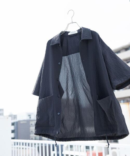URBAN RESEARCH Sonny Label(アーバンリサーチサニーレーベル)の「シアサッカーショートスリーブコーチシャツ(シャツ/ブラウス・メンズ・グリーン/ブラック/ネイビー・LARGE/MEDIUM)」の21枚目の写真